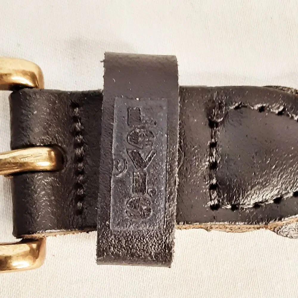 💎Levi's Boys Dark Brown Leather Braided Belt Size Small Made In Guatemala